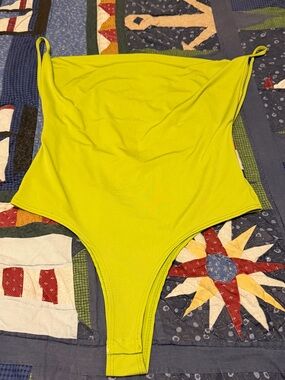 Wearever Neon Lime Stretch Bodysuit with Thin Straps